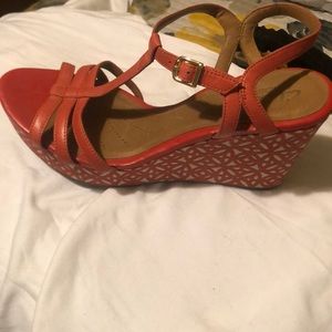 Clarks platform wedge sandals